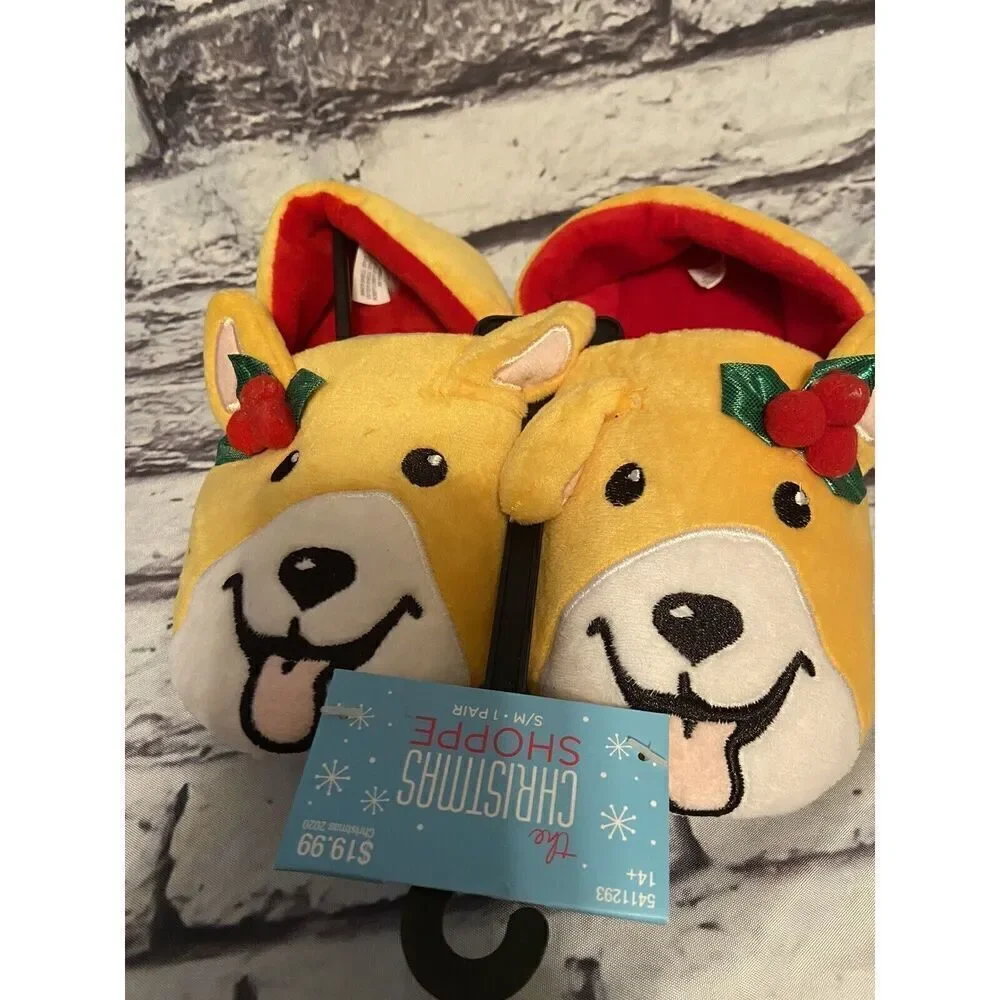 The Christmas Shoppe Holly‎ Corgi Slippers Small/Medium Ages 14+ New